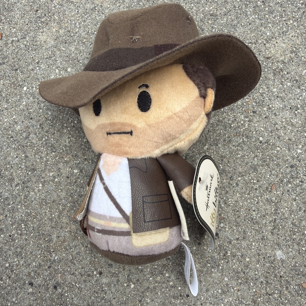 Hallmark Itty Bittys Indiana Jones NEW Leather Jacket Hat Whip 4" Mini Plush NWT